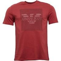 Armani Jeans Mens T-Shirt Bordeaux