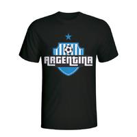 argentina country logo t shirt black kids