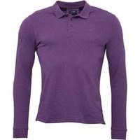 armani jeans mens long sleeve polo purple