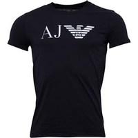 Armani Jeans Mens Crew Neck Logo T-Shirt Black