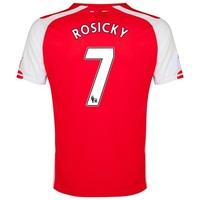 Arsenal Home Shirt 2014/15 - Kids Red with Rosicky 7 printing, Red