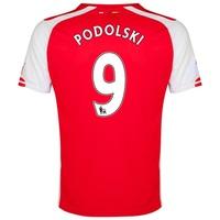 Arsenal Home Shirt 2014/15 - Kids Red with Podolski 9 printing, Red