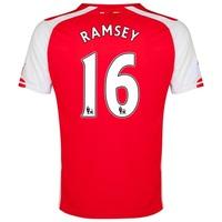 Arsenal Home Shirt 2014/15 - Kids Red with Ramsey 16 printing, Red