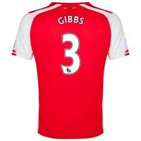 Arsenal Home Shirt 2014/15 - Kids Red with Gibbs 3 printing, Red