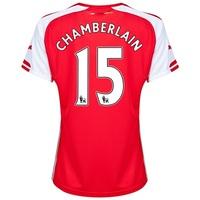 Arsenal Home Shirt 2014/15 - Womens Red with Chamberlain 15 printing, Red