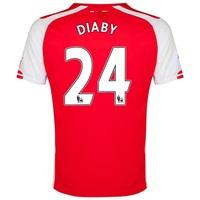 Arsenal Home Shirt 2014/15 - Kids Red with Diaby 24 printing, Red