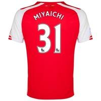 Arsenal Home Shirt 2014/15 - Kids Red with Miyaichi 31 printing, Red