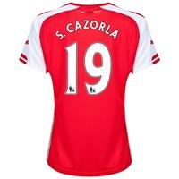 Arsenal Home Shirt 2014/15 - Womens Red with S.Cazorla 19 printing, Red