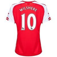 Arsenal Home Shirt 2014/15 - Womens Red with Wilshere 10 printing, Red