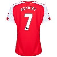 Arsenal Home Shirt 2014/15 - Womens Red with Rosicky 7 printing, Red