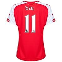 Arsenal Home Shirt 2014/15 - Womens Red with Özil 11 printing, Red