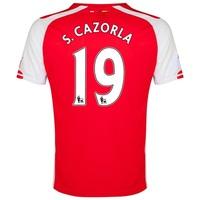 Arsenal Home Shirt 2014/15 Red with S.Cazorla 19 printing, Red