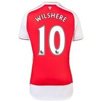 Arsenal Home Shirt 2015/16 - Womens Red with Wilshere 10 printing, Red