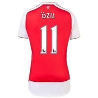 Arsenal Home Shirt 2015/16 - Womens Red with Özil 11 printing, Red