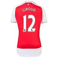 Arsenal Home Shirt 2015/16 - Womens Red with Giroud 12 printing, Red