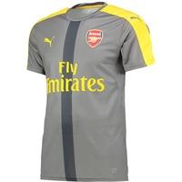 arsenal pre match stadium jersey grey yellow grey