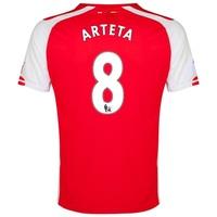 arsenal home shirt 201415 red with arteta 8 printing red