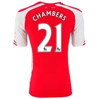 Arsenal Authentic Home Shirt 2014/15 with Chambers 21 printing, N/A