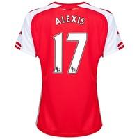 Arsenal Home Shirt 2014/15 - Womens Red with Alexis 17 printing, Red