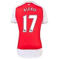 Arsenal Home Shirt 2015/16 - Womens Red with Alexis 17 printing, Red