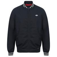 Ardsley Ribbed Detail Cotton Bomber Jacket in True Navy  Le Shark