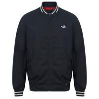 ardsley ribbed detail cotton bomber jacket in true navy le shark