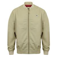 Ardsley Ribbed Detail Cotton Bomber Jacket in Stone  Le Shark