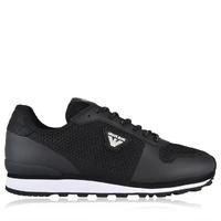 ARMANI JEANS Mesh Leather Low Top Trainers