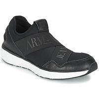 armani jeans waloro mens shoes trainers in black