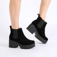 Aria Faux Suede Ankle Boots, Black