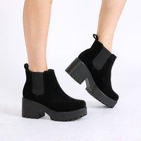 aria faux suede ankle boots black