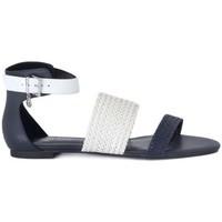 armani jeans giorgio armani sandalo blue womens sandals in multicolour