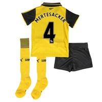 Arsenal Away Mini Kit 2016-17 with Mertesacker 4 printing, Yellow