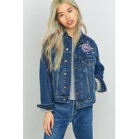 aries ophelia embroidered denim jacket blue