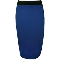 Arielle Contrast Waist Jersey Midi Skirt - Royal Blue