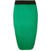 Arielle Contrast Waist Jersey Midi Skirt - Jade