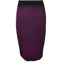 Arielle Contrast Waist Jersey Midi Skirt - Purple