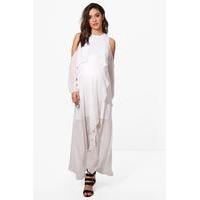 Aria Chiffon Cold Shoulder Detail Layer Maxi - ivory