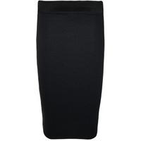 Arielle Contrast Waist Jersey Midi Skirt - Black