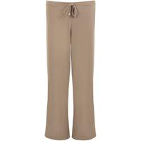 Aria Flared Basic Wide Leg Palazzo Pants - Brown