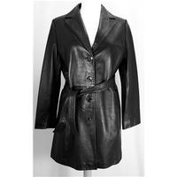 Artigiano - Size 10 - Black - Smart leather coat