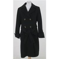 artigiano size 12 black wool cashmere belted coat
