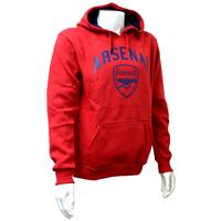 arsenal mens crest hoody red x large