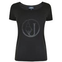 armani jeans embellished logo t shirt