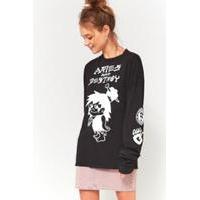 aries sponsored black and white long sleeve t shirt black