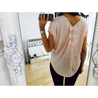 armella diamante and bow back tee