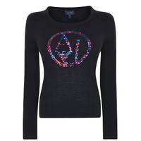 ARMANI JEANS Sequin Logo Jumper