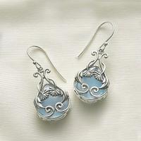 arts crafts chalcedony earrings