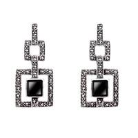 Art Deco Double Square Drop Earrings