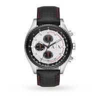 Armani Exchange Mens Black Leather Chronograph Watch AX1611